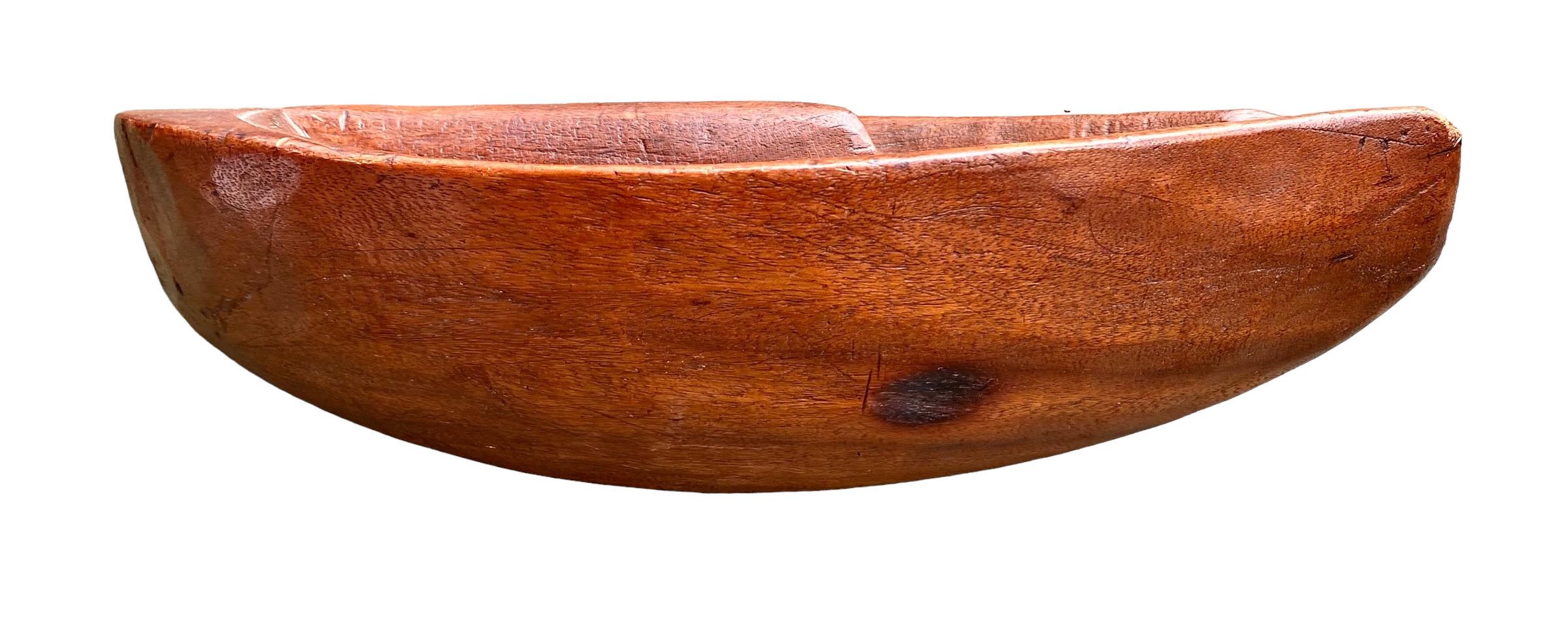 French Provincial Antique Fruitwood French Farmhouse Grain Scoop For Sale