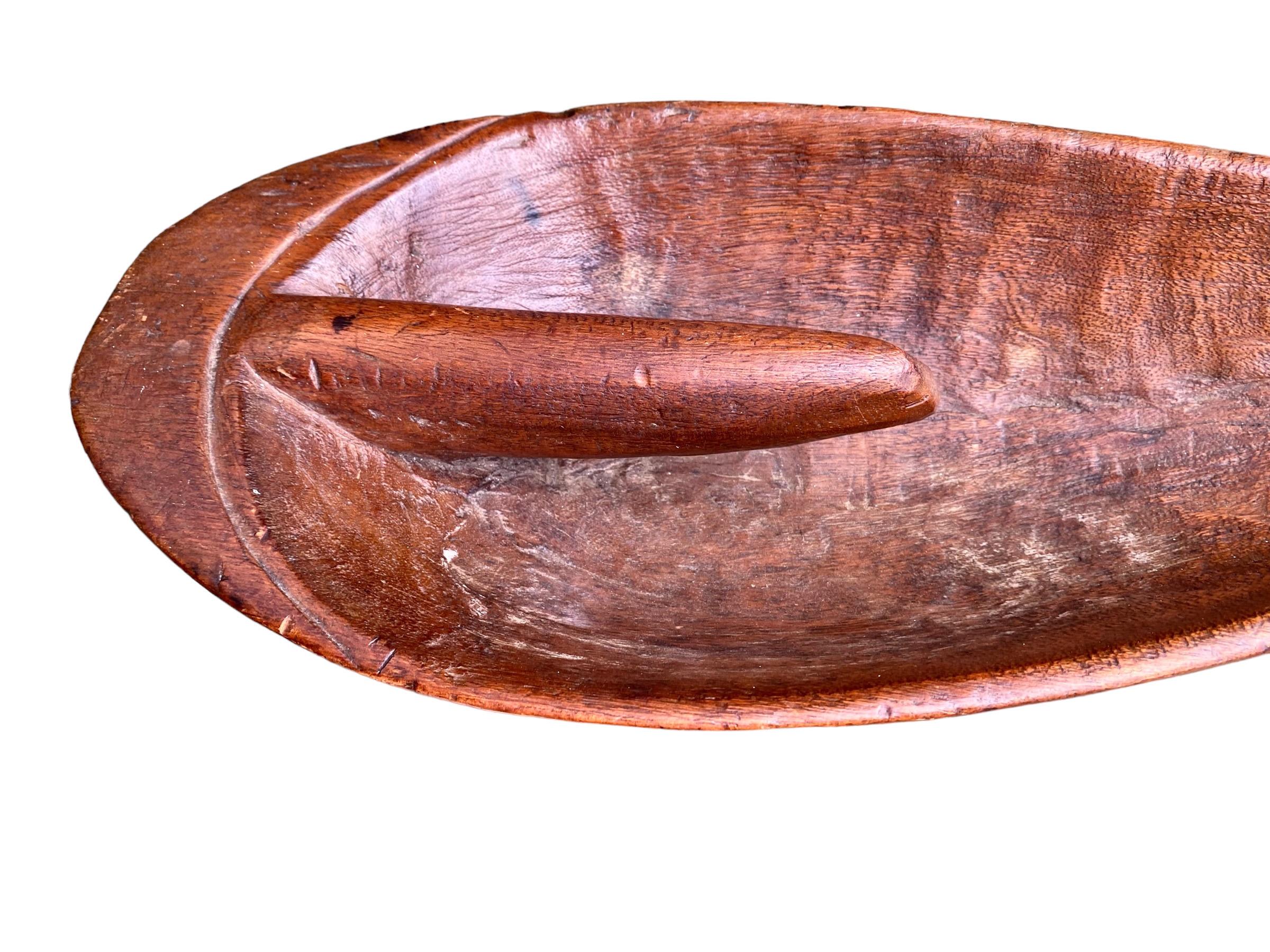 Antique Fruitwood French Farmhouse Grain Scoop In Good Condition For Sale In New Orleans, LA