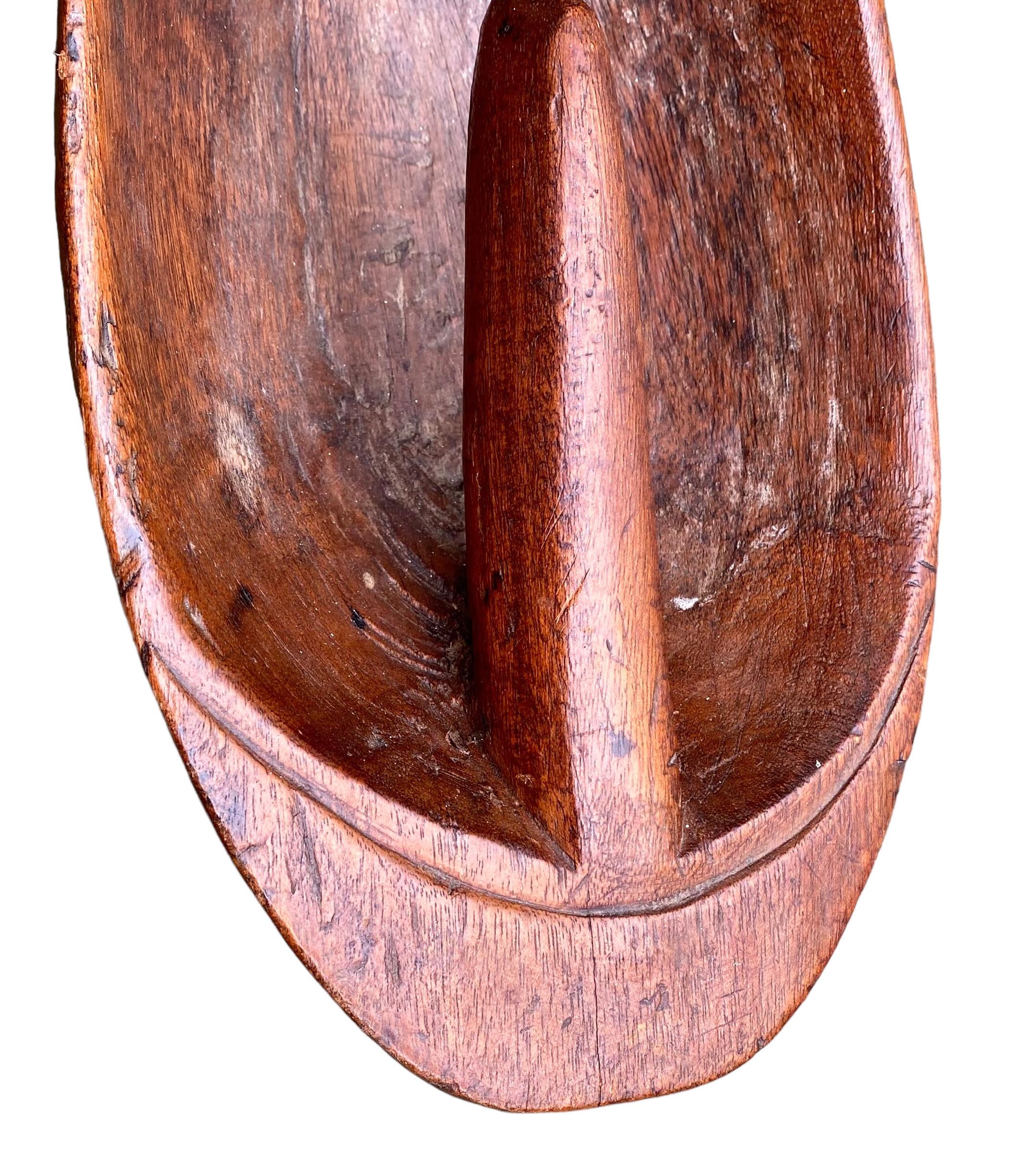 Antique Fruitwood French Farmhouse Grain Scoop For Sale 2