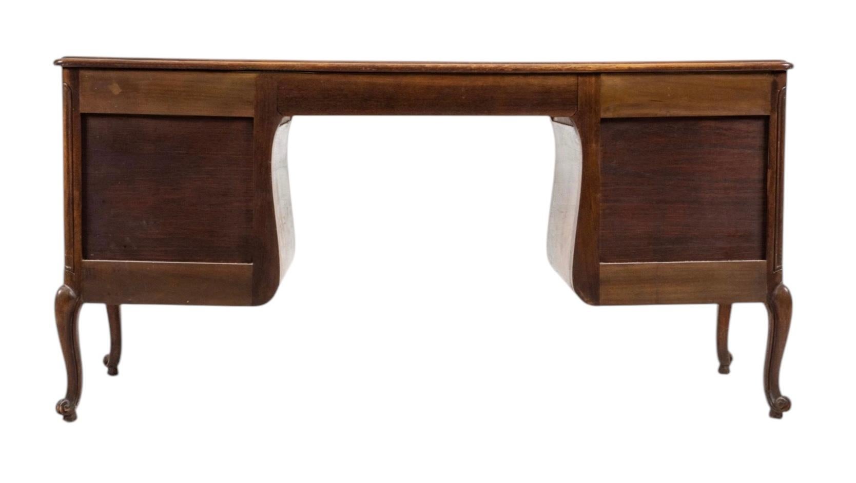 Antique Fruitwood Rustic French Desk / Writing Table / Console W/ Leather Top 2