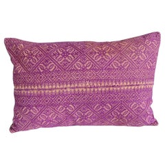 Used Fuchsia Embroidered Fez Decorative Bolster Pillow