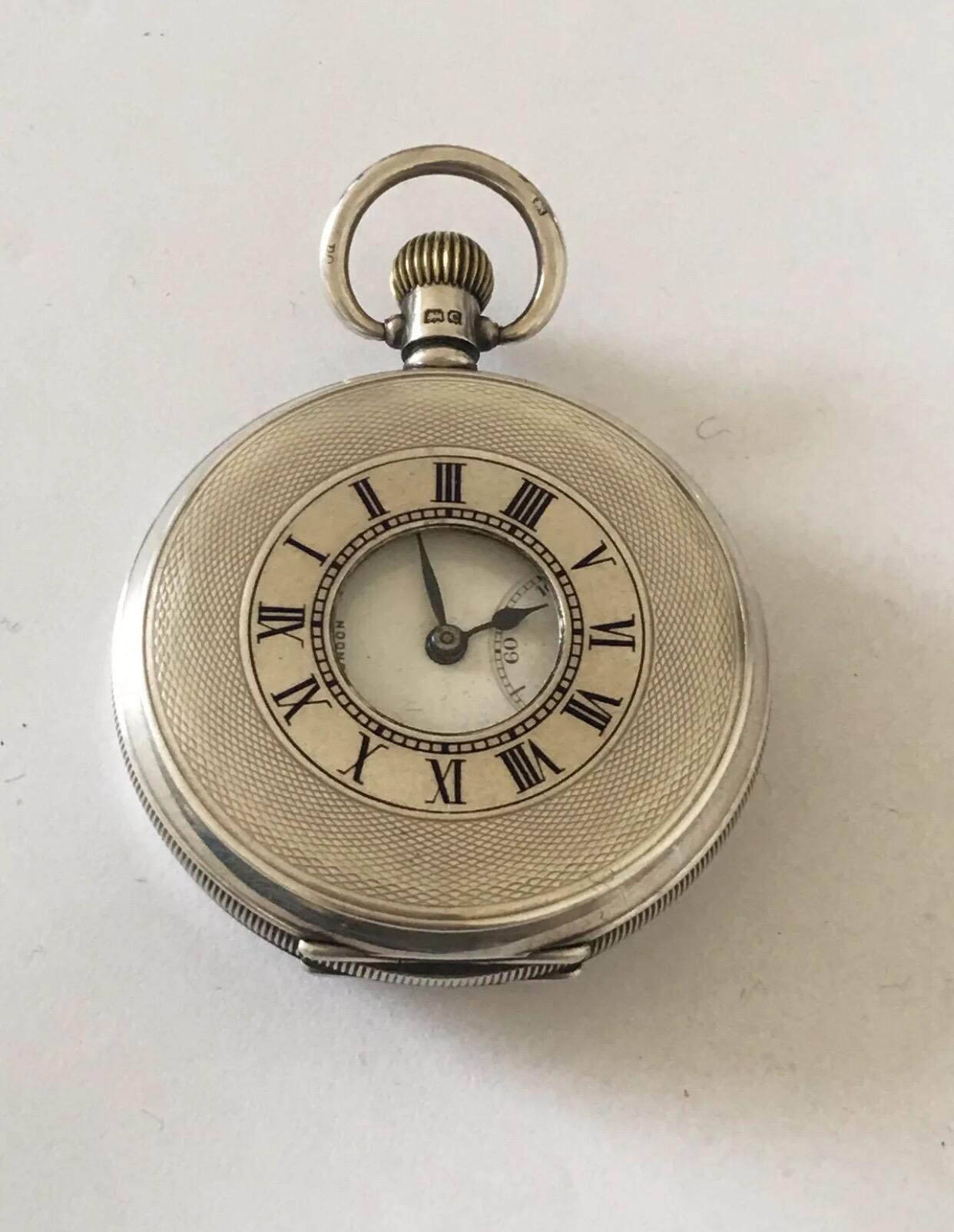 
Antique Full Hunter Engine Turned Case Silver Pocket Watch J.W. Benson London.


This watch is in good working condition. Beautiful engine turned silver full hunter case. The top cover glass missing