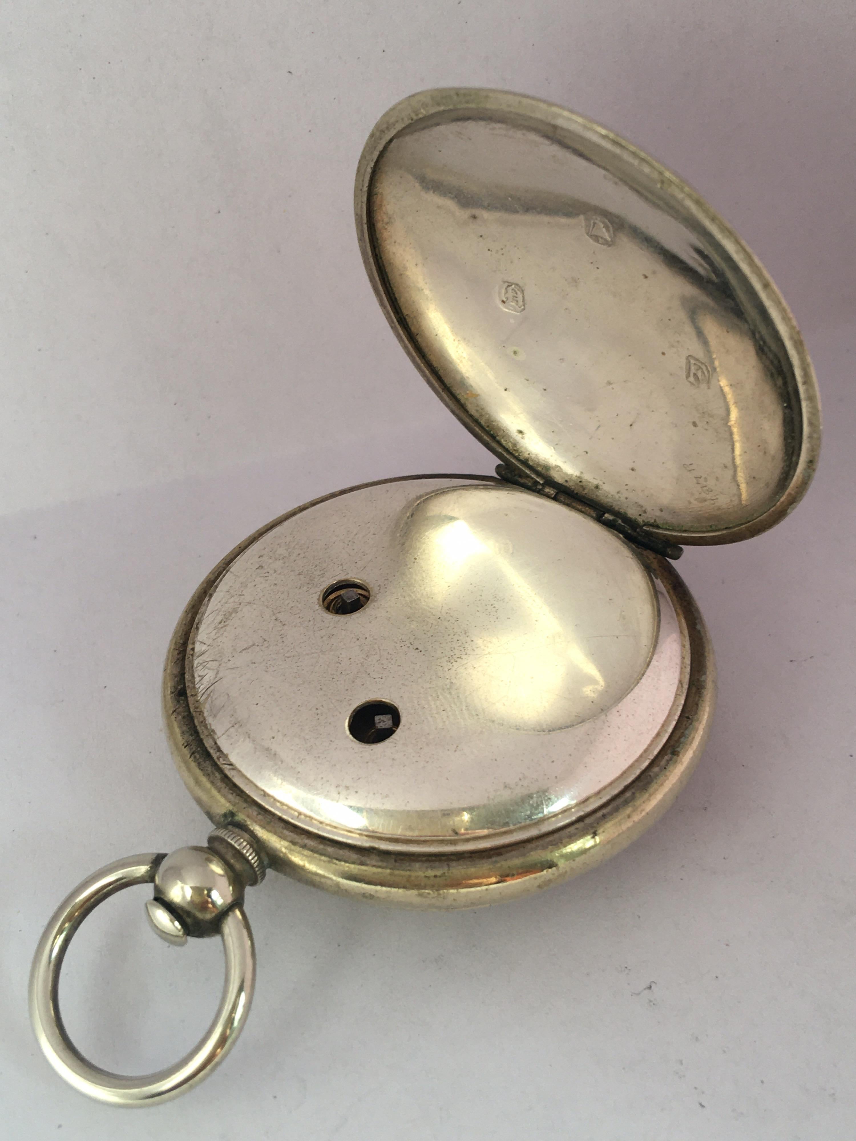 silver full hunter pocket watch