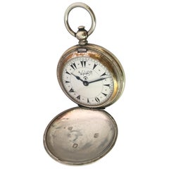 Antique Full Hunter Engine Turned Nickel Cased Turkish Market Pocket Watch
