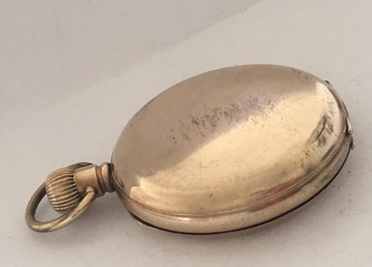 Antique Full Hunter Gold-Plated Waltham Pocket Watch 3