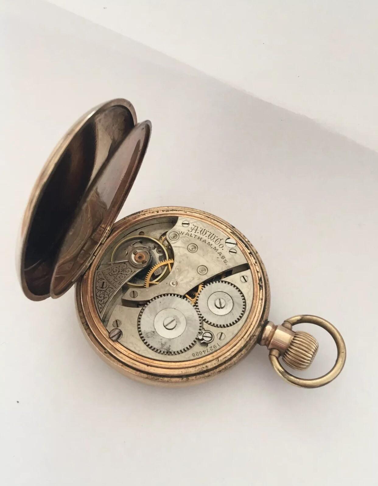 waltham gold plated pocket watch