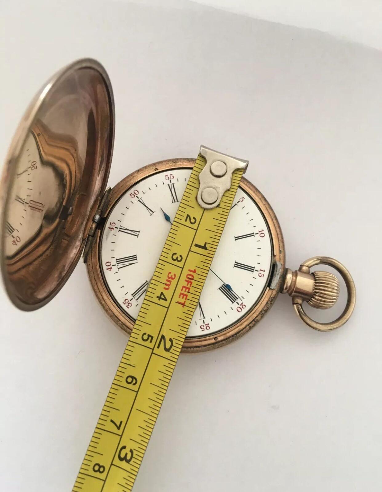 Antique Full Hunter Gold-Plated Waltham Pocket Watch 2