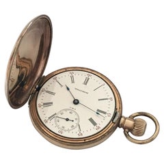 Antique Full Hunter Gold-Plated Waltham Pocket Watch