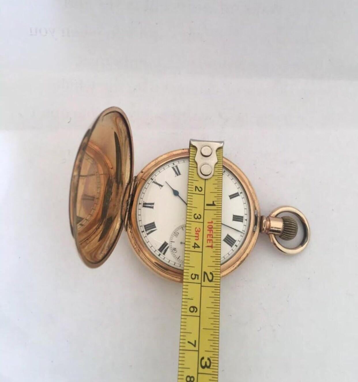 Antique Full Hunter Royal A.W.W. Co. Waltham, Mass Gold Plated Pocket Watch In Good Condition In Carlisle, GB