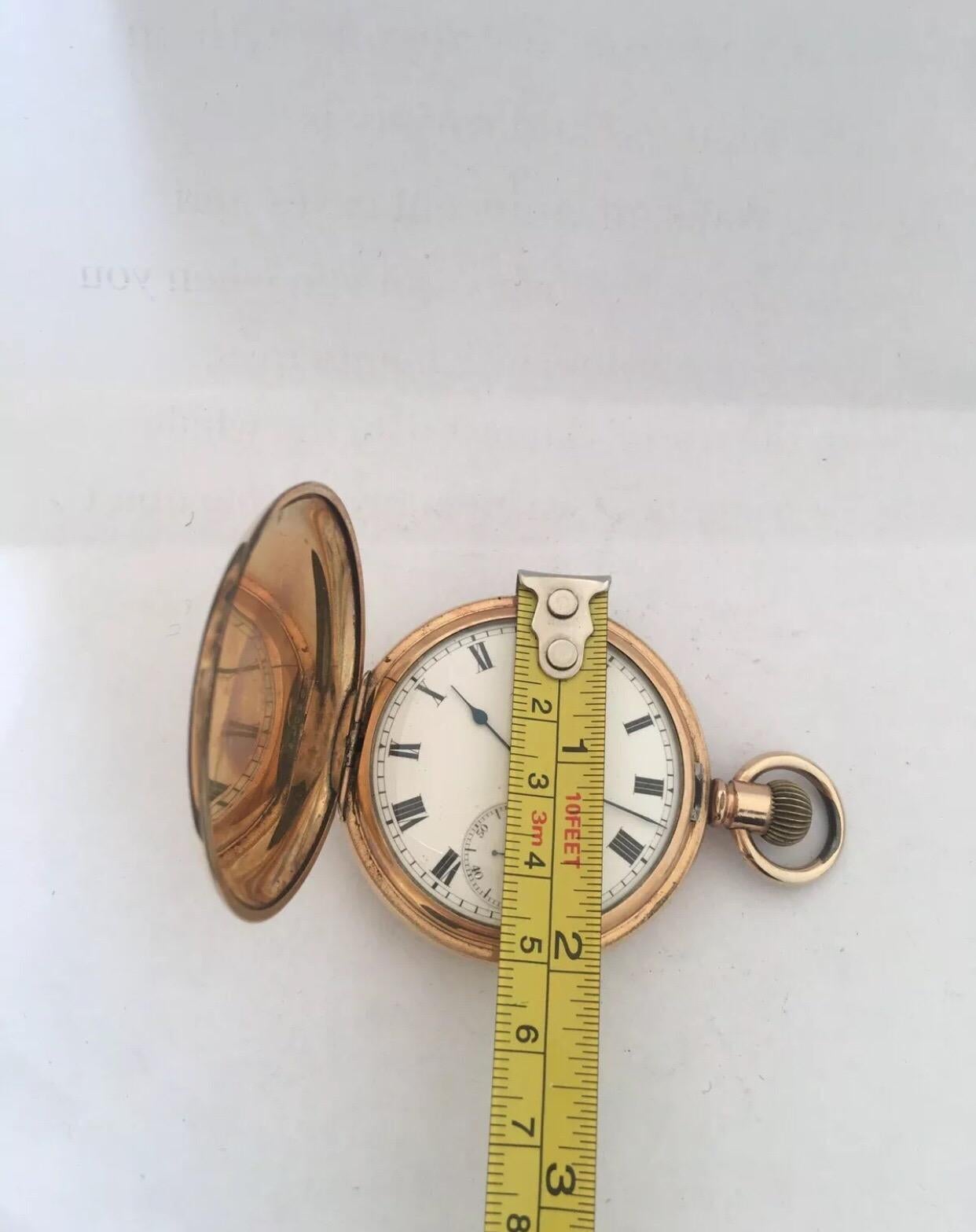 Women's or Men's Antique Full Hunter Royal A.W.W. Co. Waltham, Mass Gold Plated Pocket Watch