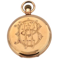 Antique Full Hunter Royal A.W.W. Co. Waltham, Mass Gold Plated Pocket Watch