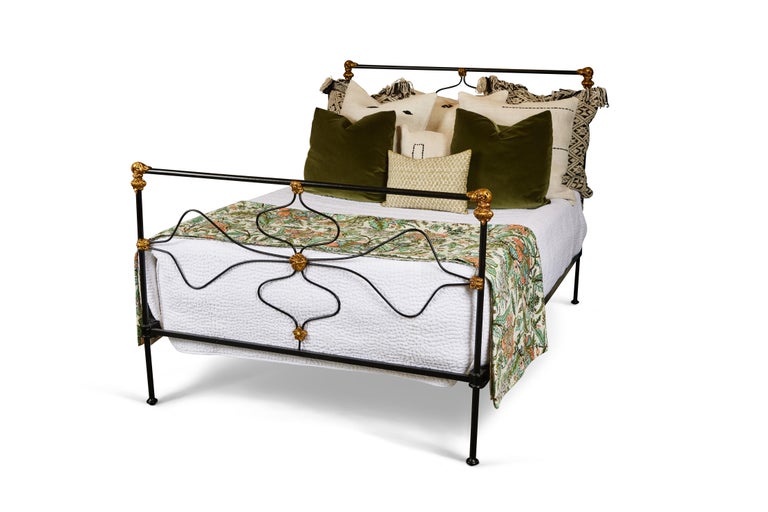 Antique Full Size Iron Bed with Head + Footboard For Sale at 1stDibs