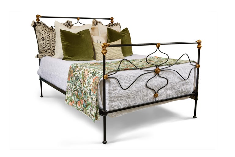 Antique Full Size Iron Bed with Head + Footboard For Sale at 1stDibs