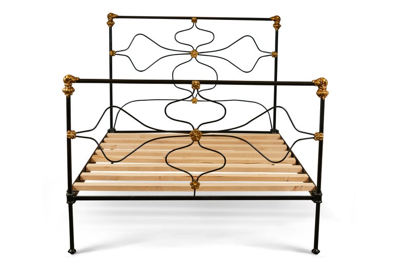 Antique Full Size Iron Bed with Head + Footboard For Sale at 1stDibs
