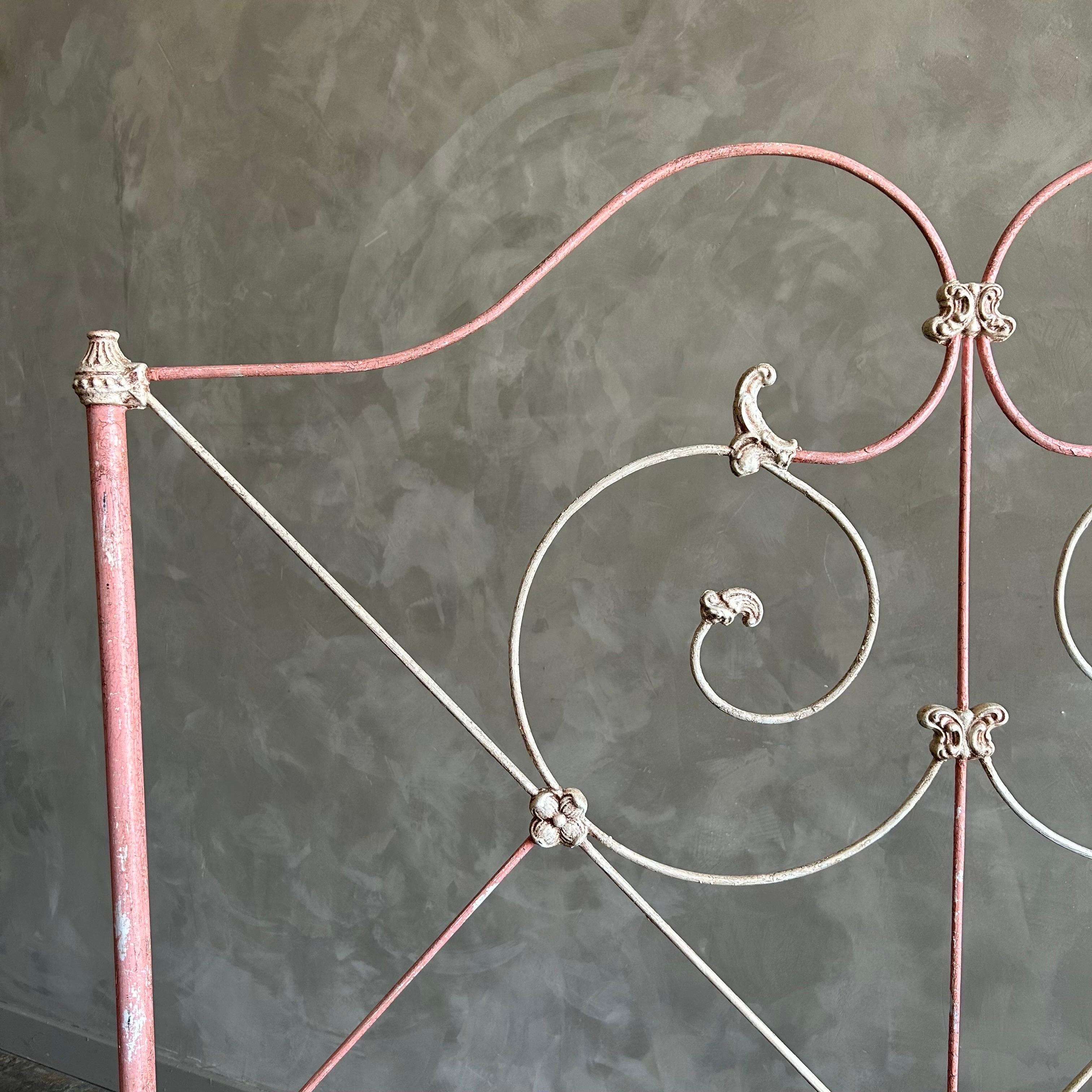 Antique Full Size Iron Bed with Side Rails For Sale 2