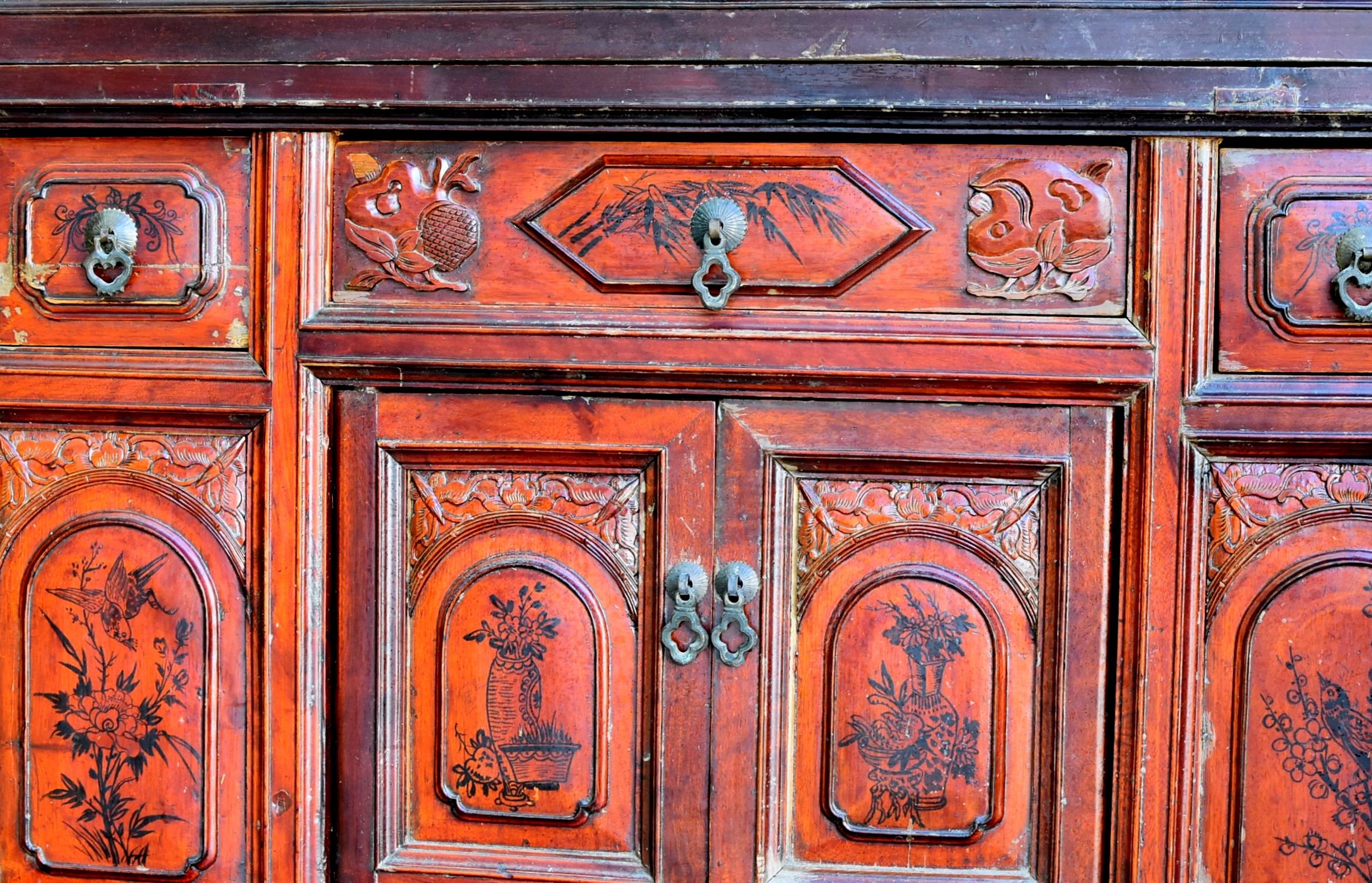 Antique Fully Carved Scholar's Cabinet For Sale 10