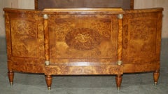 ANTIQUE FULLY RESTORED CIRCA 1880 FRENCH EMPiRE BURR WALNUT ESTATE BED FRAME