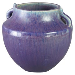 Vase bas ancien de Fulper Art Pottery à double poignée C1920