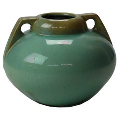 Antique Fulper Arts 
Crafts Bulbous Two Handled Pottery Vase C1920