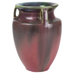 Antico vaso Fulper Arts & Crafts Pink & Green firmato C1920
