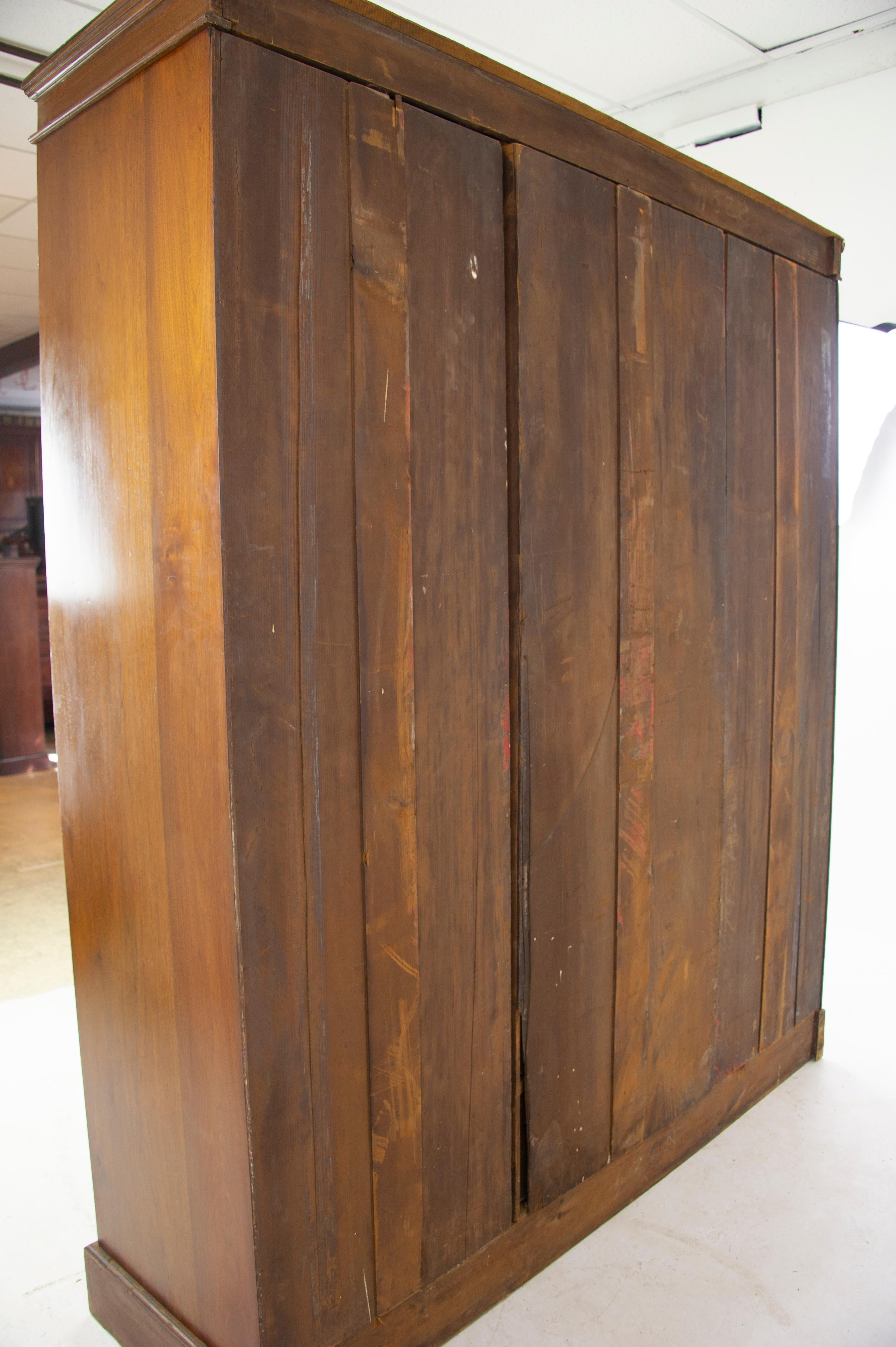 Antique Furniture Armoire, Victorian, Carved Walnut Wardrobe, 1880, B1229 In Good Condition In Vancouver, BC