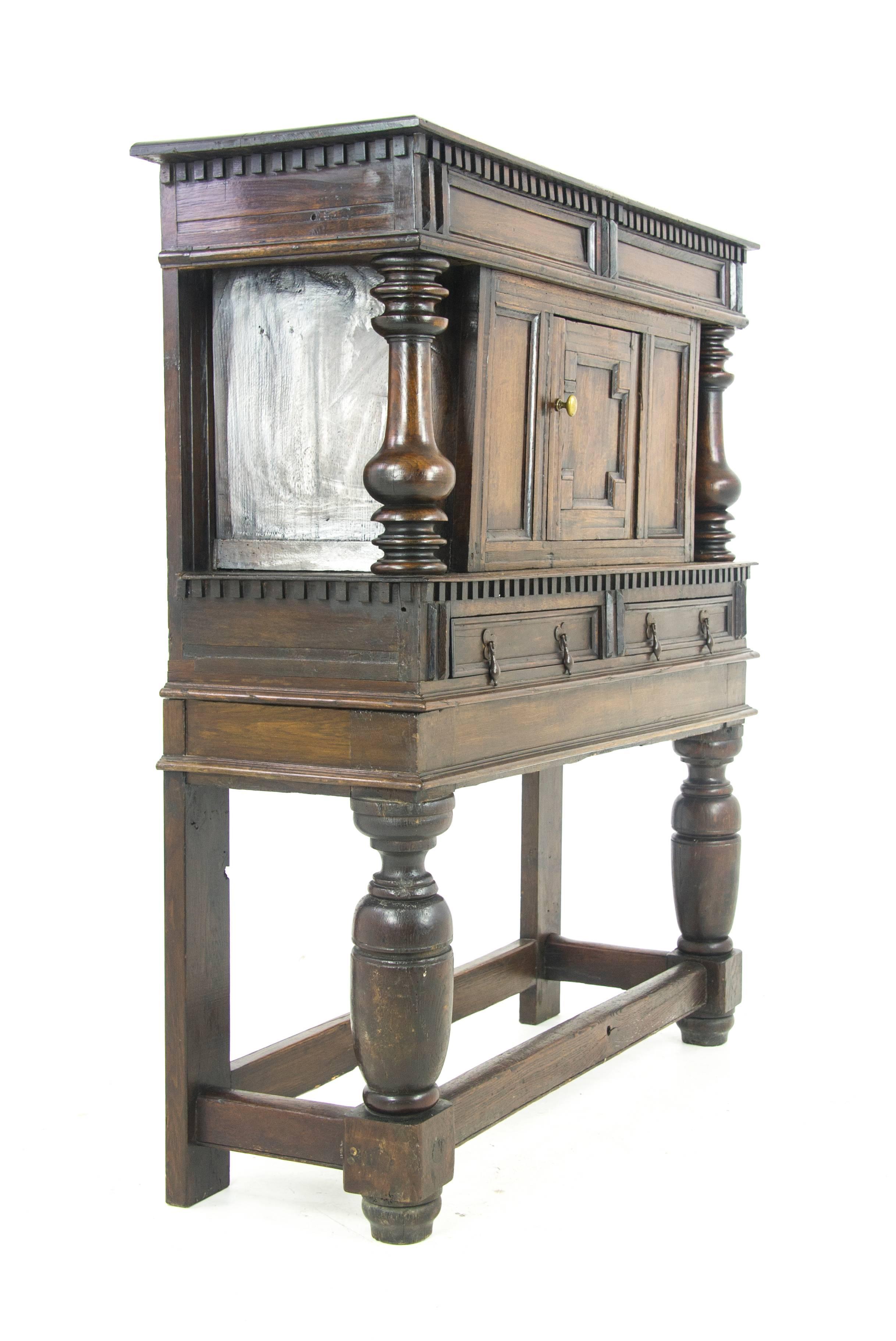 Antique Furniture Sideboard, Georgian Court Cupboard, Scotland, 1810 1