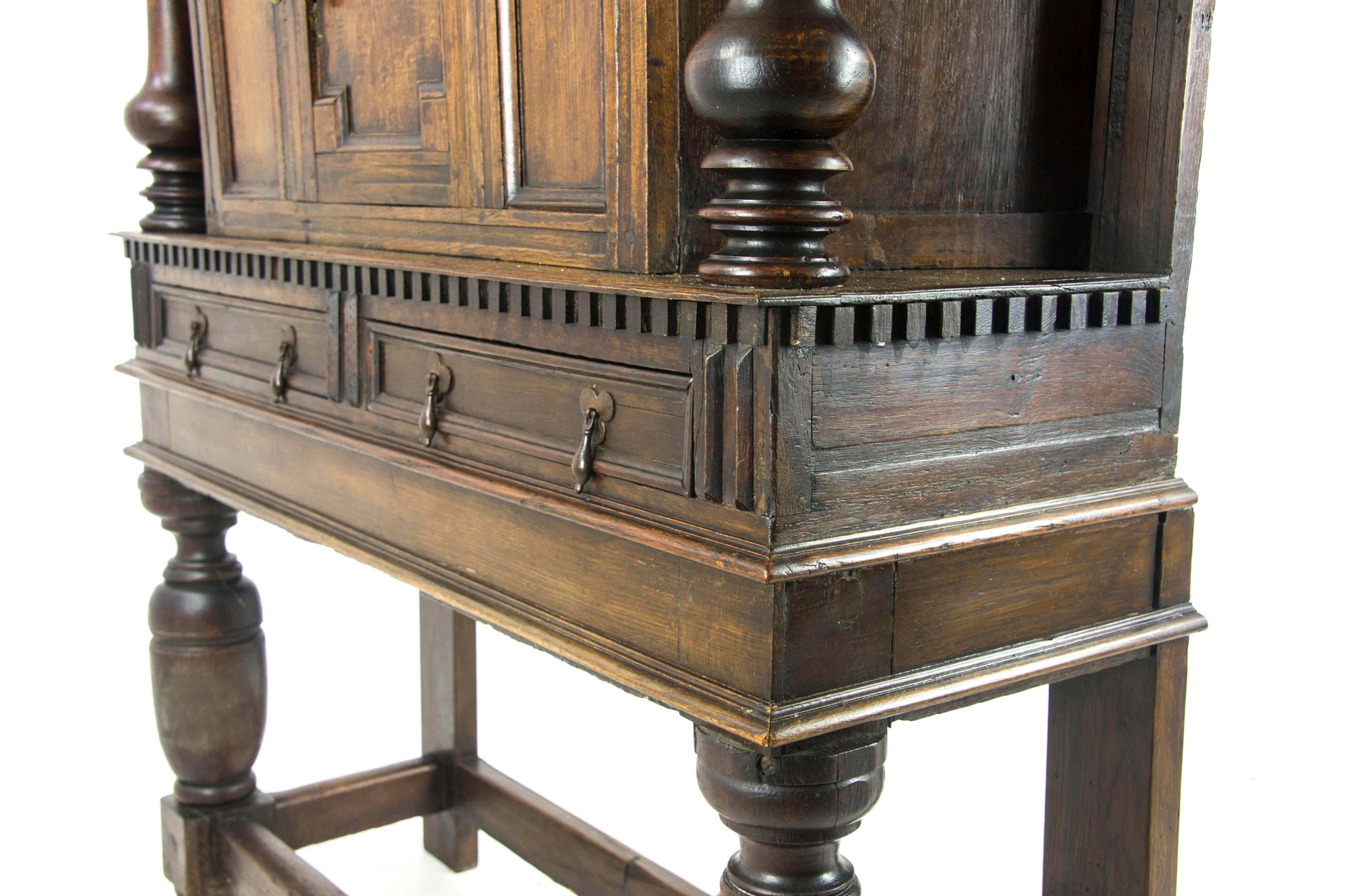 Antique Furniture Sideboard, Georgian Court Cupboard, Scotland, 1810 6