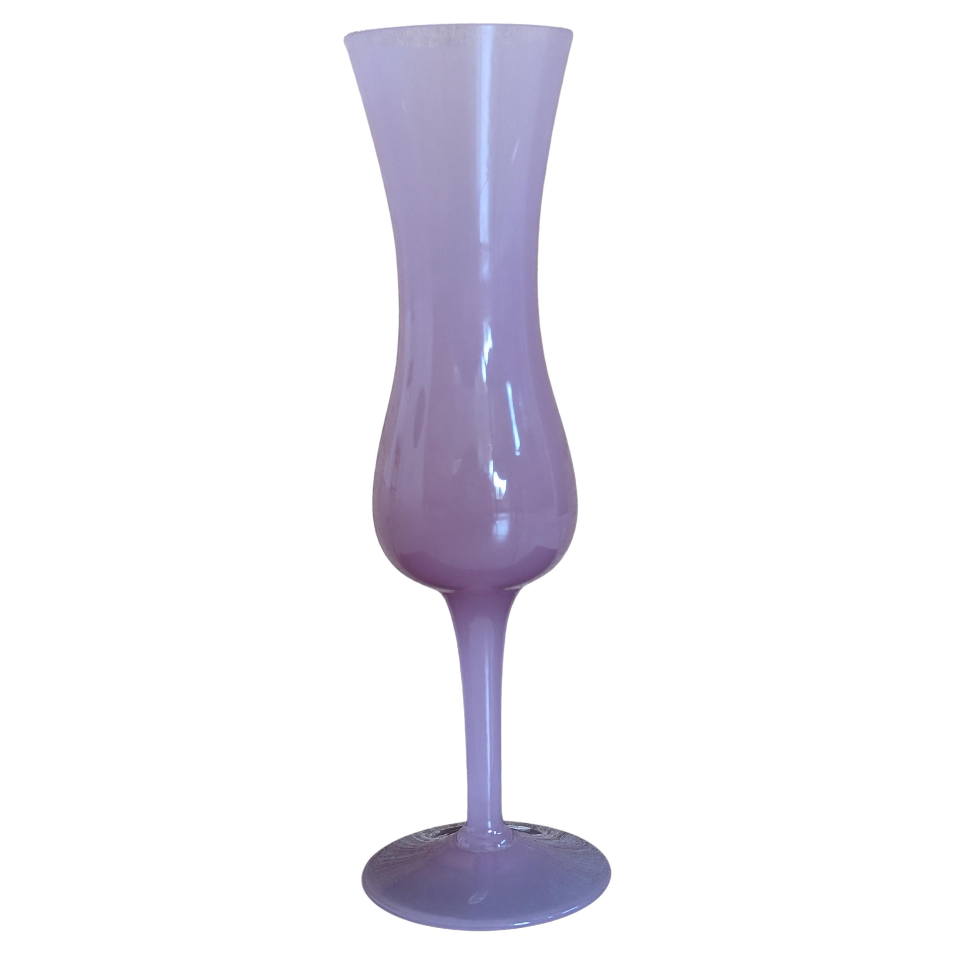 Antique Fushia Purple Mid-20th Opaline Vase