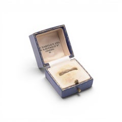 Antique F.W. Hartley Ltd, 41 Albemarle Street, London Blue Leather Ring Box