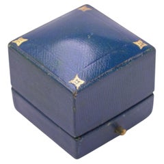 Antique F.W. Hartley Ltd, 41 Albemarle Street, London Blue Leather Ring Box