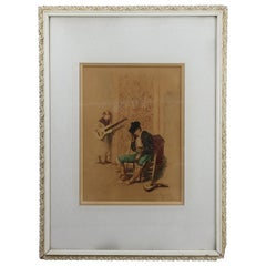 Antique G Ferris Spaniard Siesta Print, c1888