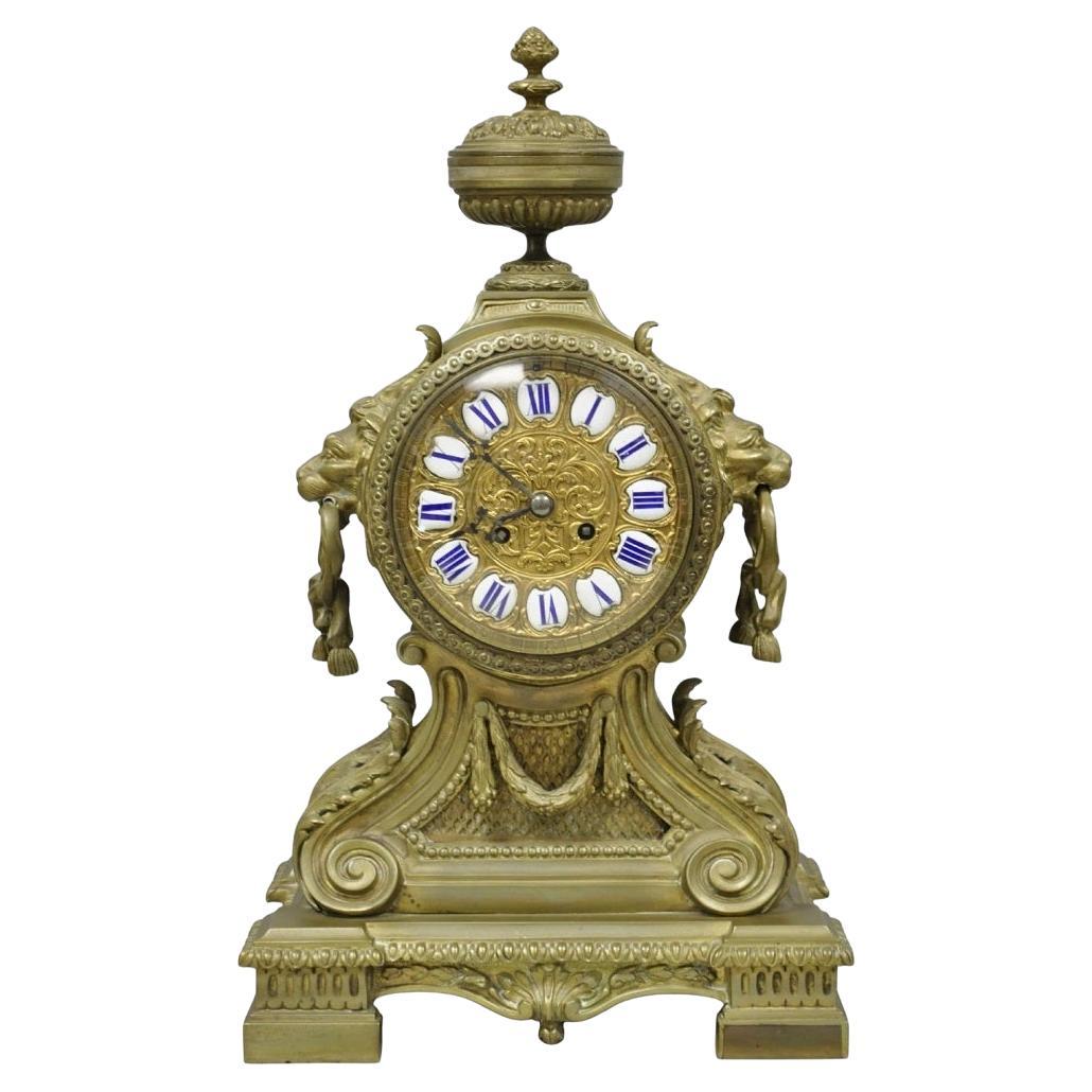 Antique G. Philippe for Palais Royal French Louis XV Style Bronze Figural Clock
