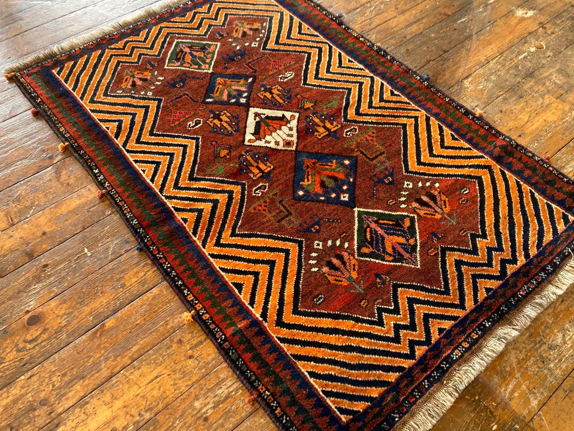 Early 20th Century Antique Gabbeh Rug For Sale