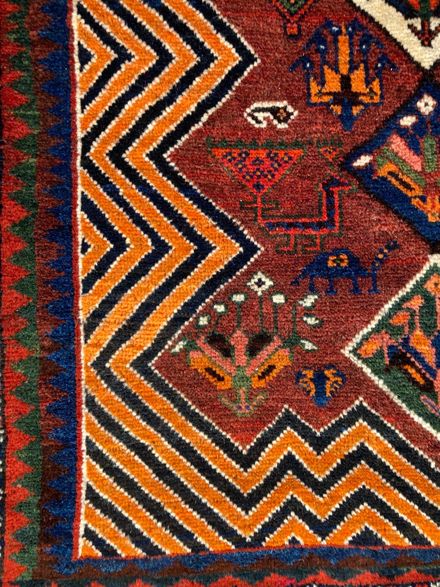 Wool Antique Gabbeh Rug For Sale