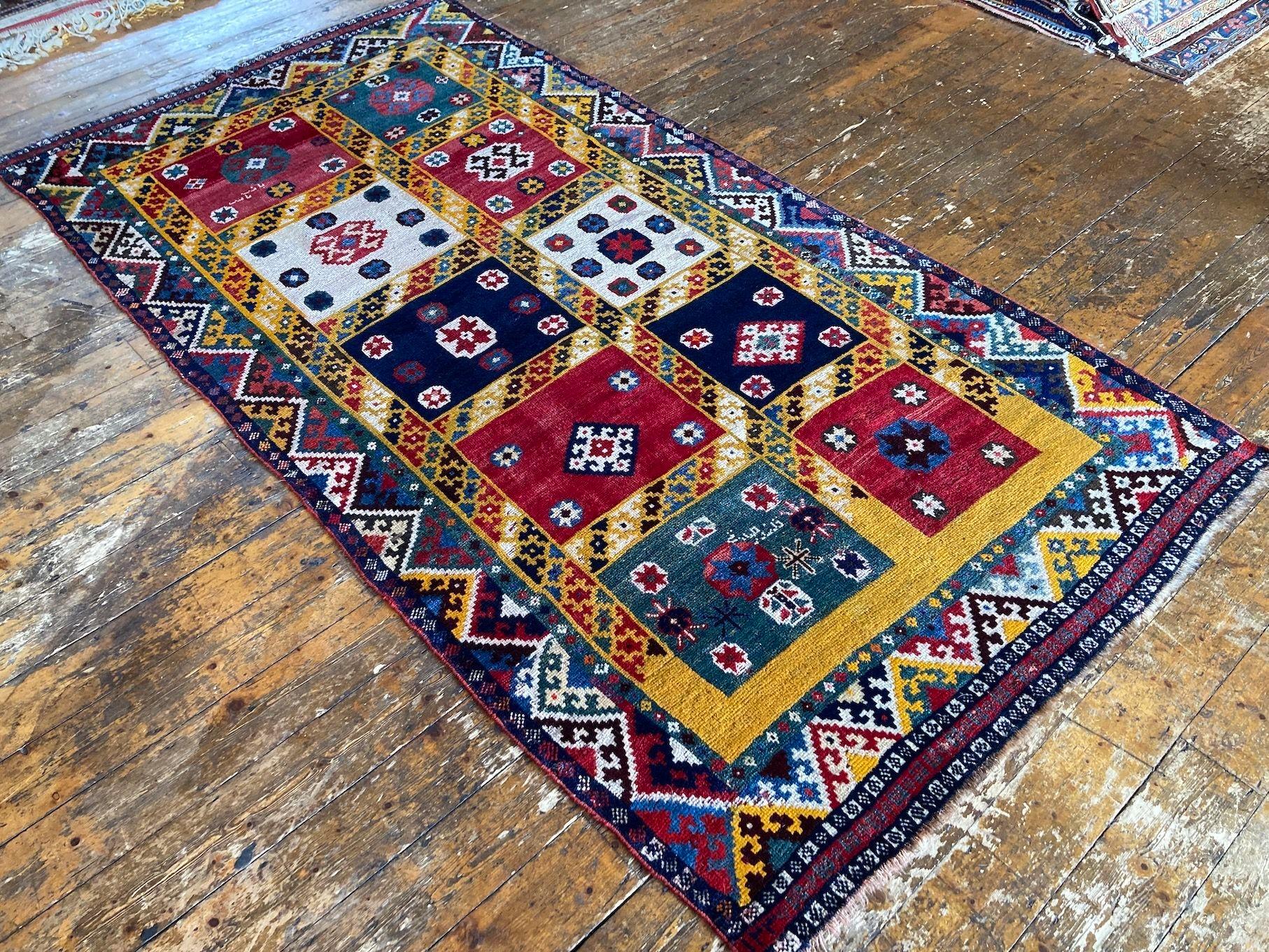 Wool Antique Gabbeh Rug 2.68m X 1.42m For Sale