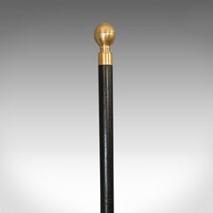 Antique Gadget Cane, English, Mahogany, Brass, Walking Stick, Edwardian