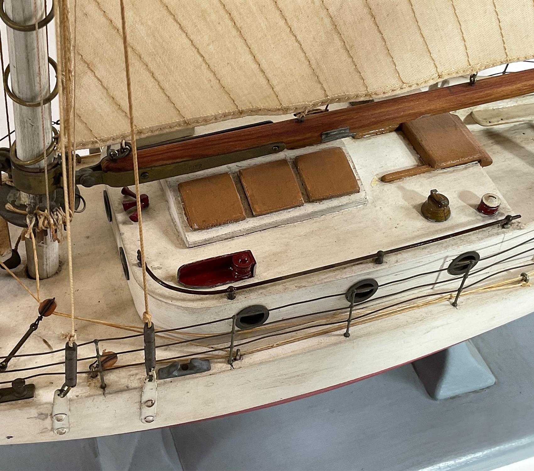 Antique Gaff Rigged Sloop Boat Model 2