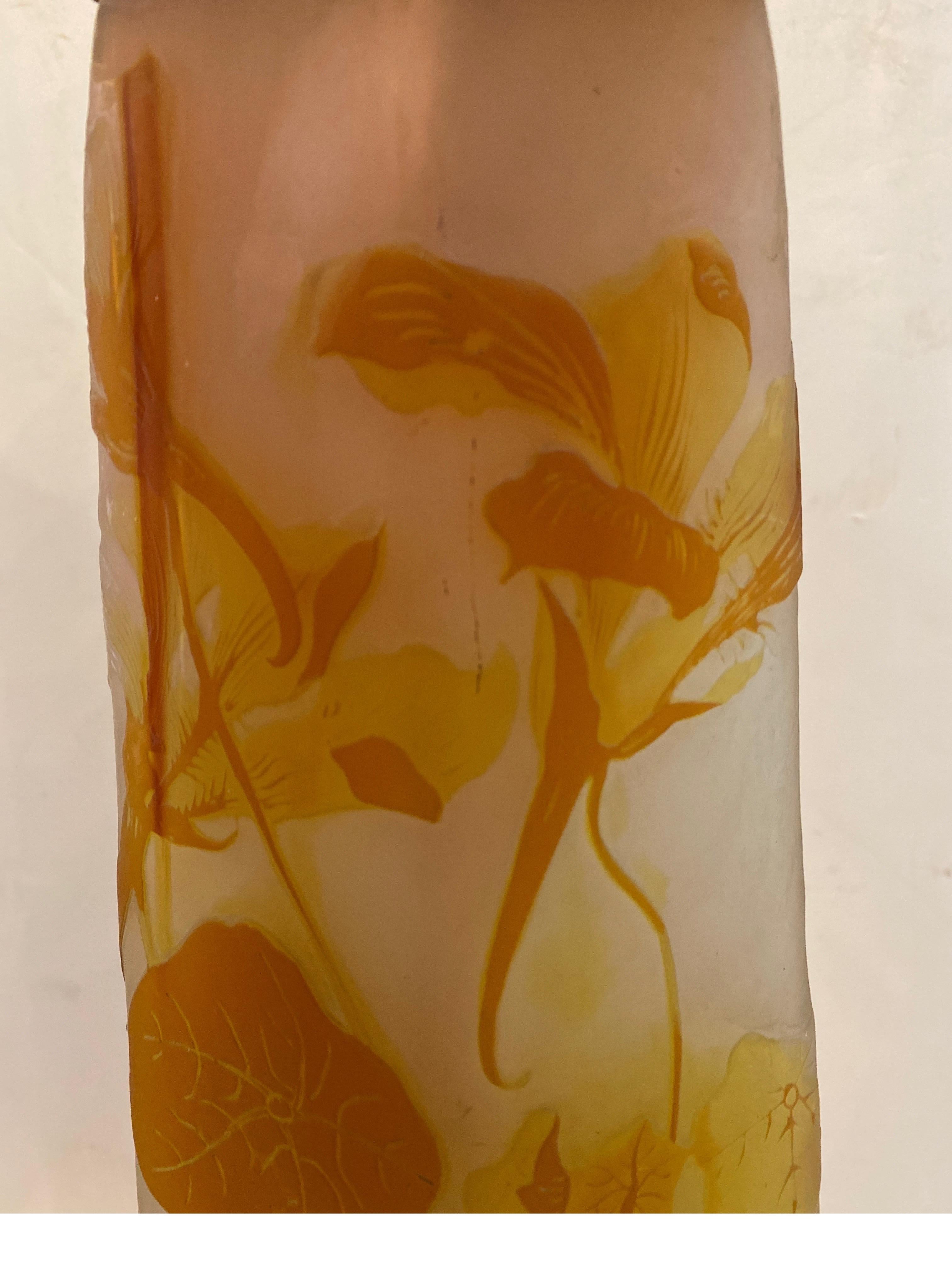 Français Lampe d'antiquités en verre d'art de Galle, France Art Nouveau