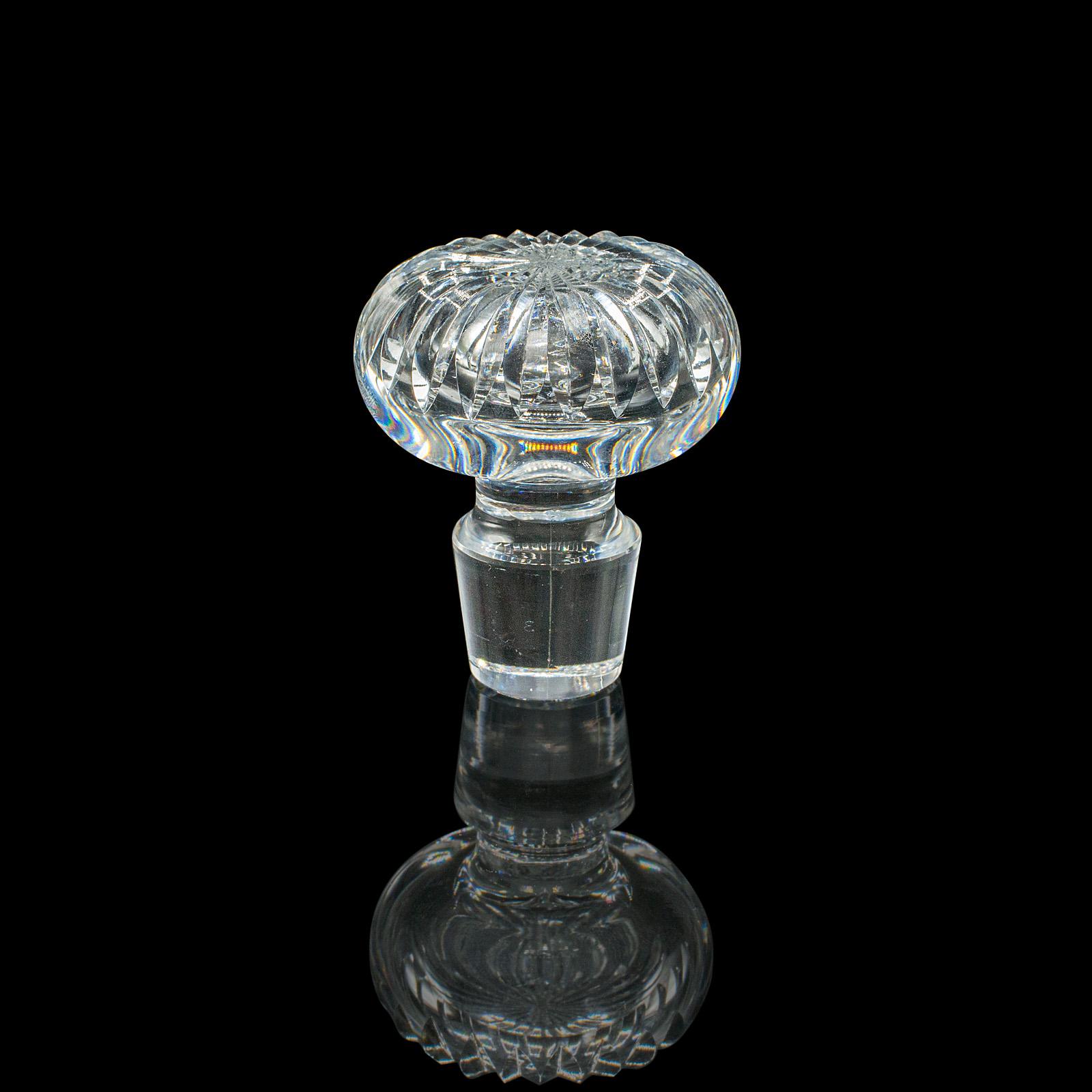 Decantador de Barcos Antiguo, Vidrio Tallado Inglés, Recipiente para Aguardiente, Eduardiano 5