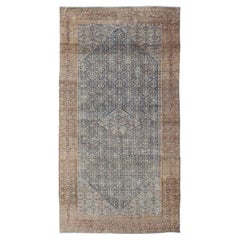 Antique Gallery Persian Malayer With Herati Design On A Blue Field 10'4 x 20'