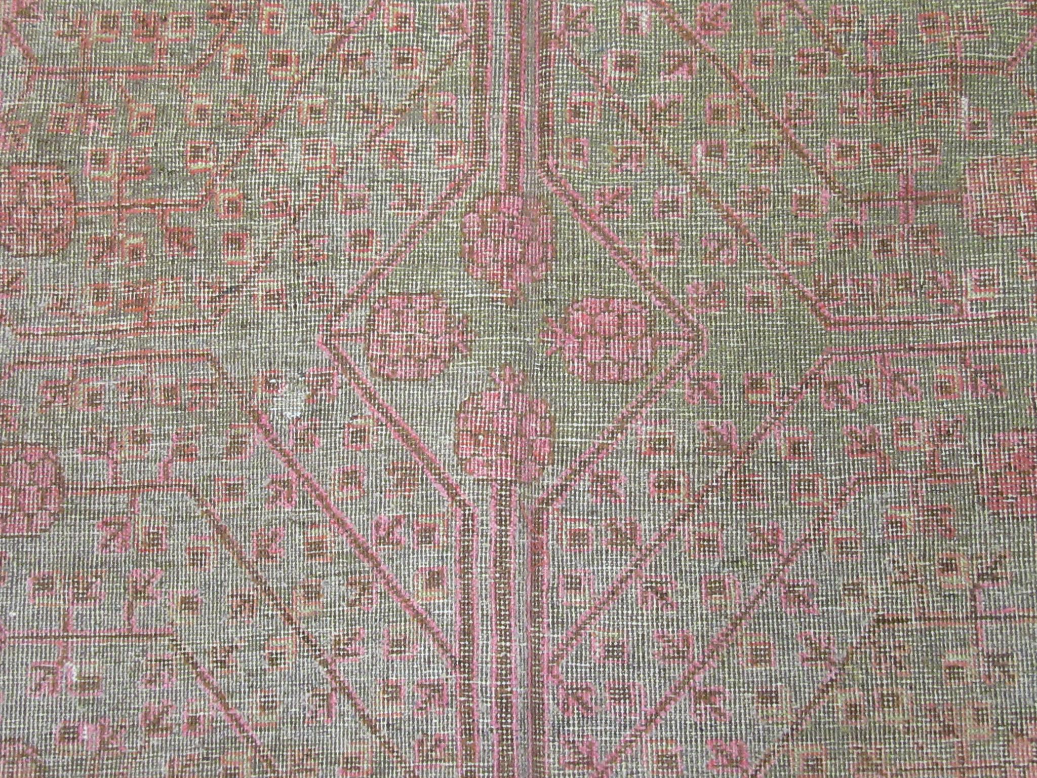 Antique Hand Knotted Wool Gallery Size Khotan Rug For Sale 3