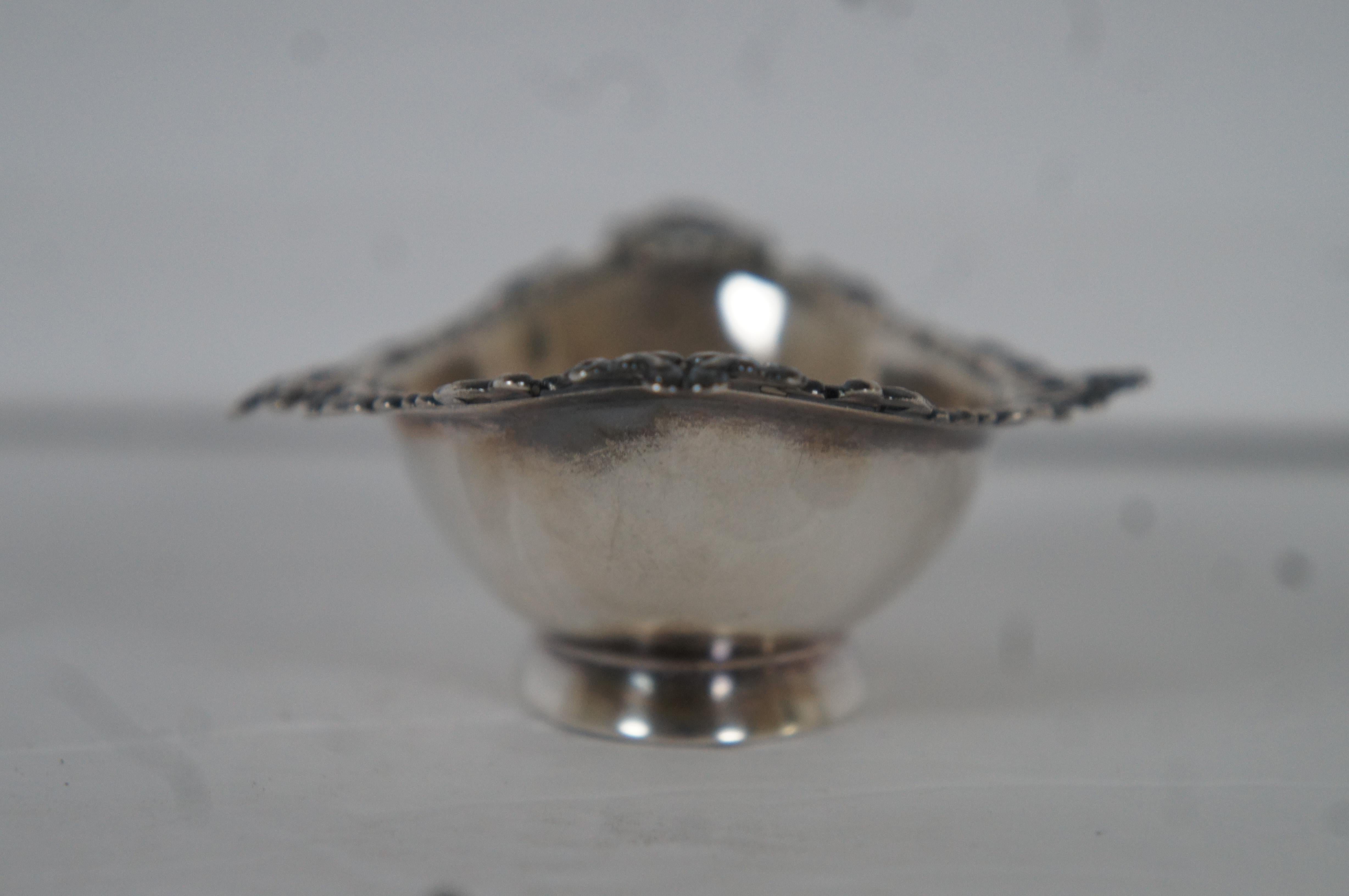 Antique Galt & Bro 72 Baroque Sterling Silver Footed Bowl Compote Nut Dish 45g 2
