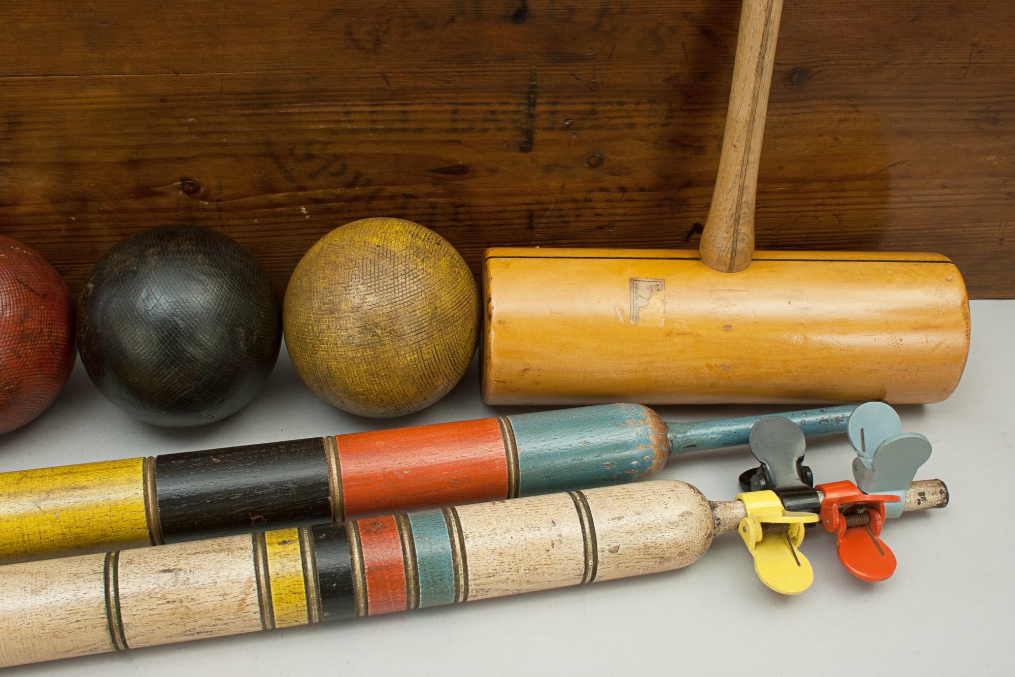 Antique Gamage's Special All England Croquet Set In Good Condition In Oxfordshire, GB