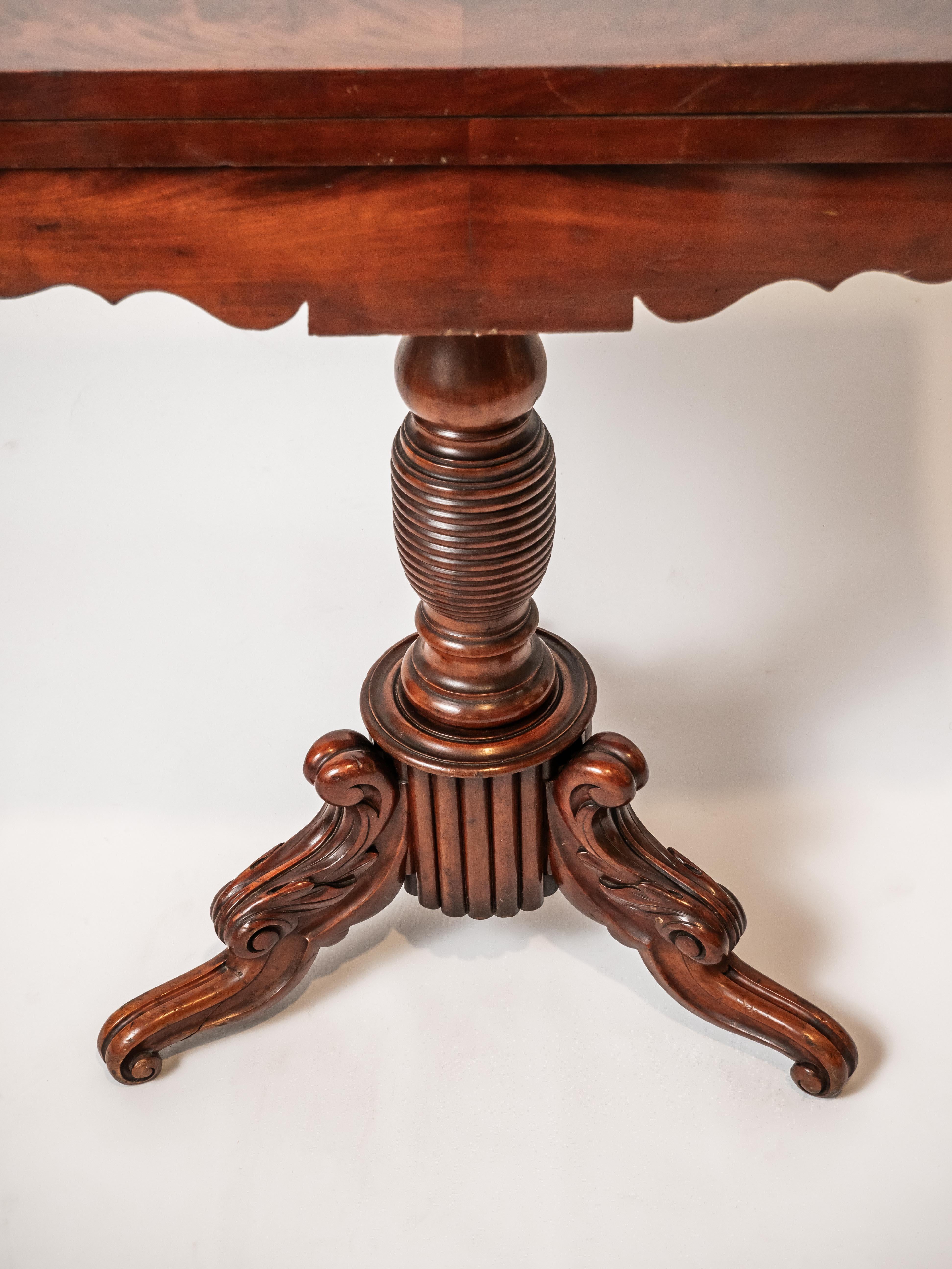antique folding game table