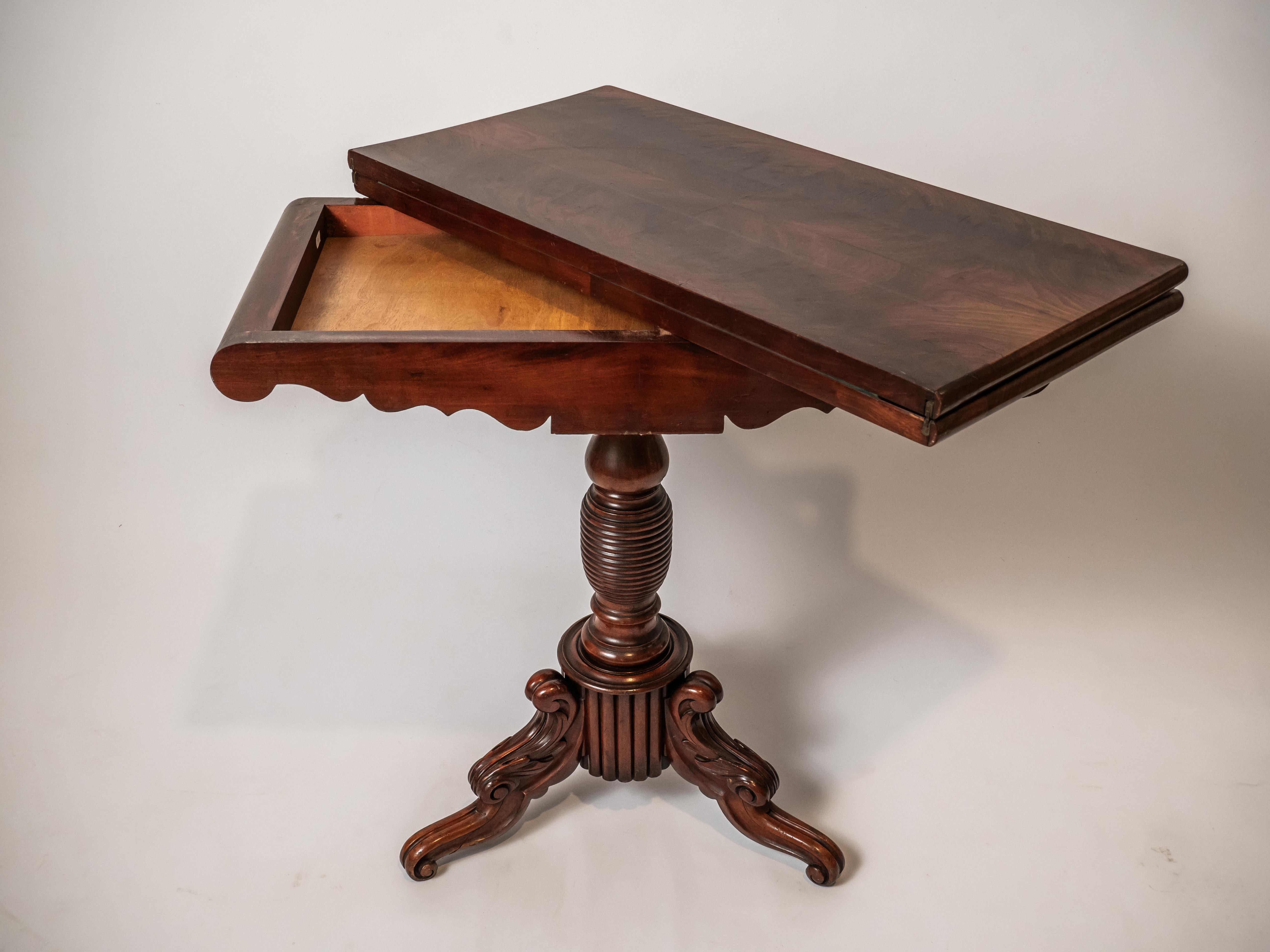 Antique game table - folding In Good Condition For Sale In STRAČOV, CZ