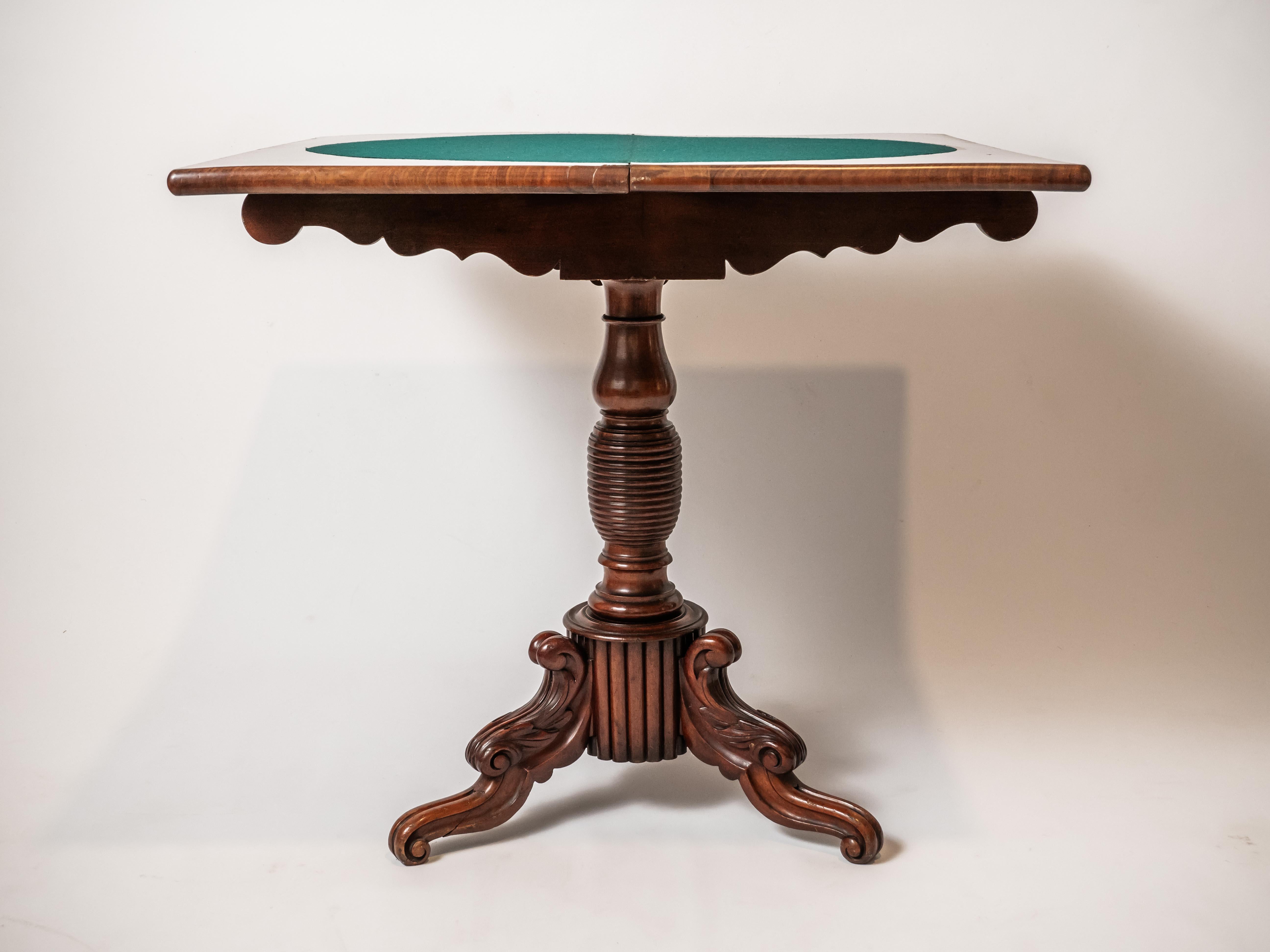 Wood Antique game table - folding For Sale