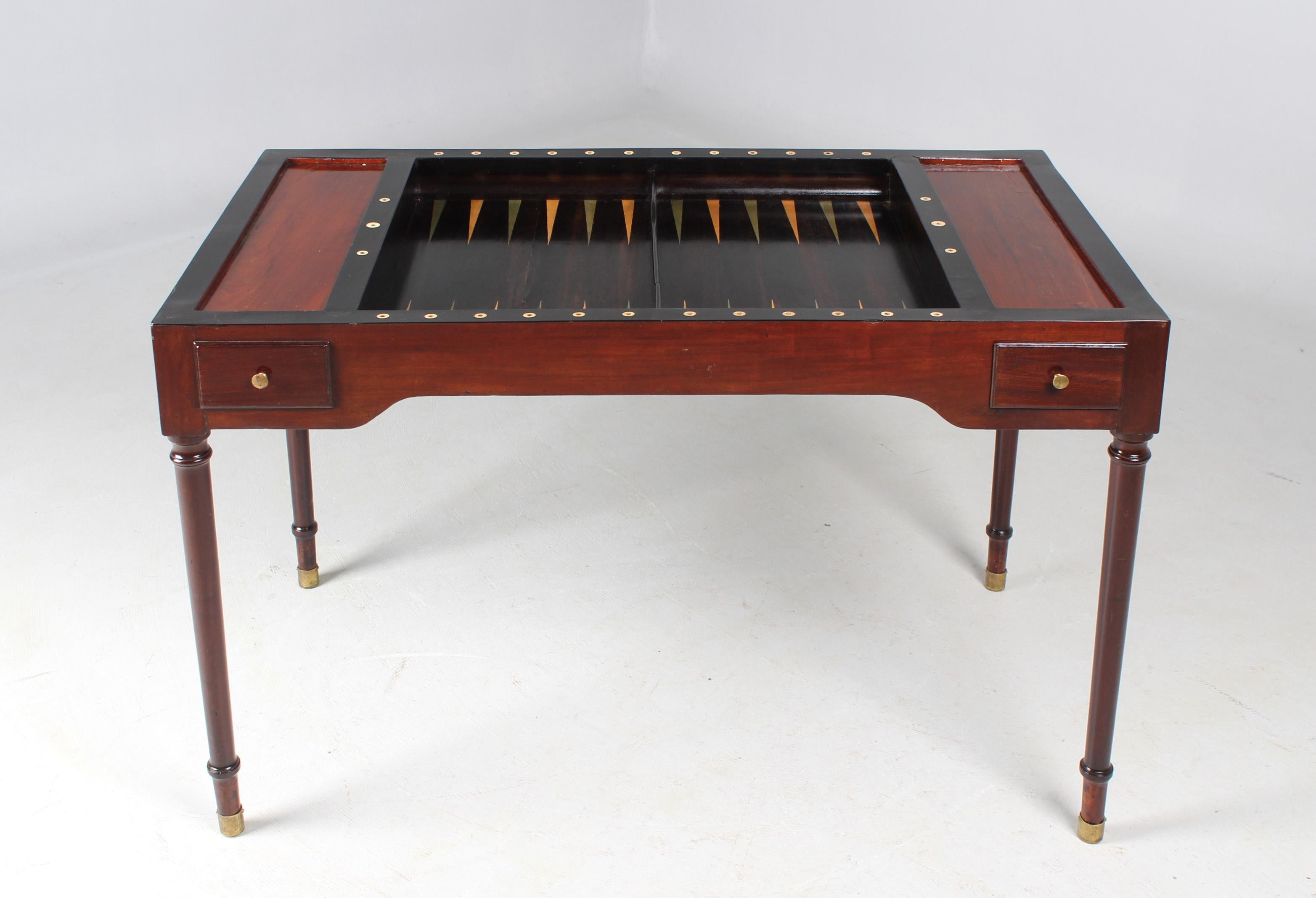 French Antique Game Table, Table à Tric Trac, Mahogany, France, Directoire, circa 1800 For Sale