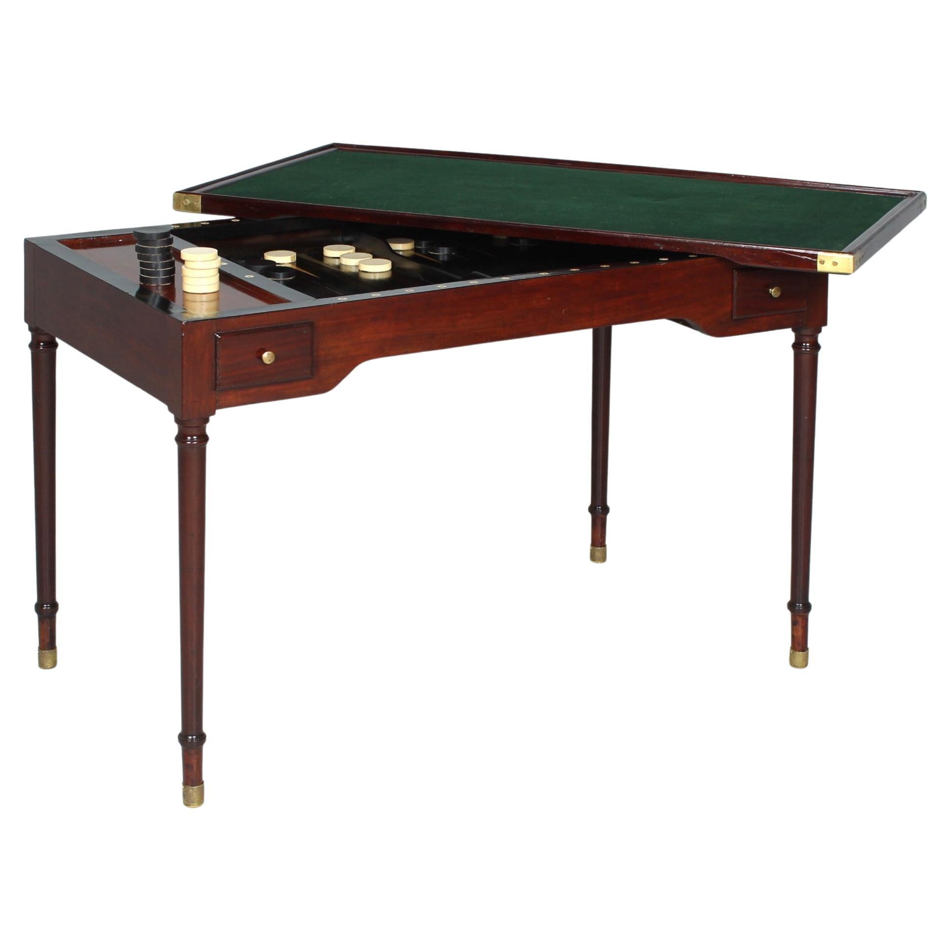 Antique Game Table, Table à Tric Trac, Mahogany, France, Directoire, circa 1800 For Sale