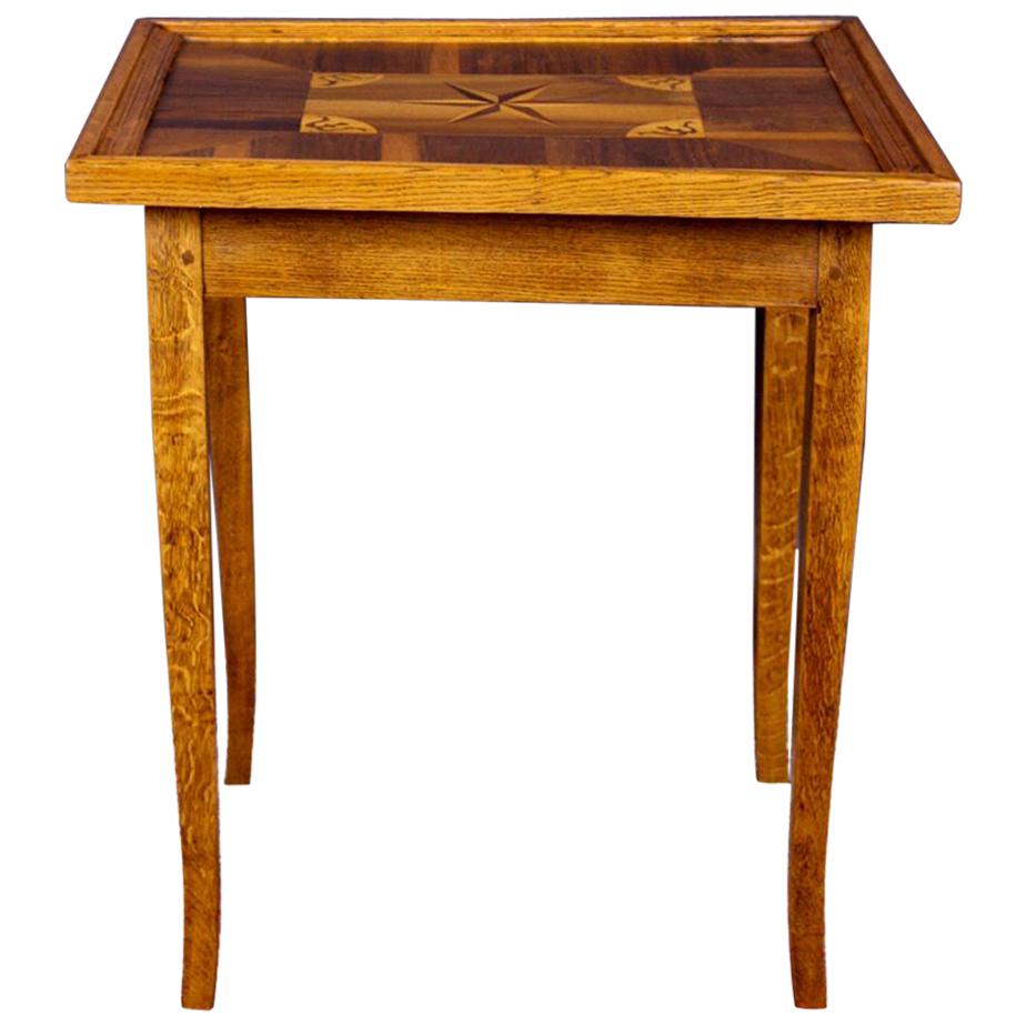 Antique Game Table with Marquetry Works For Sale