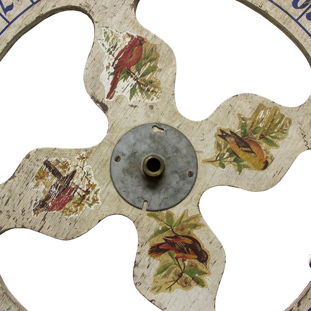 Antique Game Wheel with Birds In Fair Condition In Aurora, OR